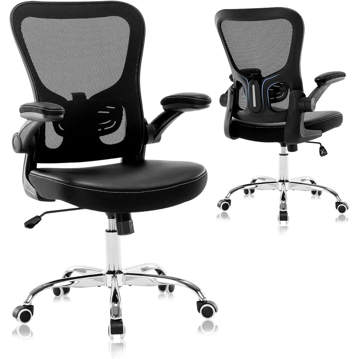 X XISHE Mesh Office Chair with Flip-Up Armrests, model 910P X, black